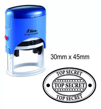 СОВЕРШЕННО СЕКРЕТ персонализированный текстовый штамп блестящие самокрасящие овальные резиновые штампы 30 мм x Impression Area : 30 mm x 45 mm чёрный