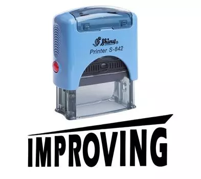 СОВЕРШЕНСТВОВАНИЕ Самообрабатывающей резиновой печати Офисная стационарная блестящая печать на заказ Impression Area 14 mm x 38 mm чёрный