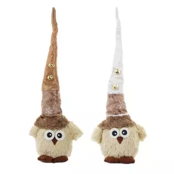 Сова Гном Кукла Украшение Светодиодный Светильник Внутреннее Украшение Сова Орнамент One Size золотой
