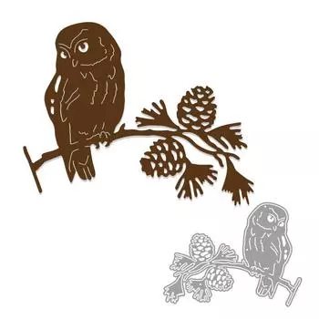 Сова художественный фон металлический трафарет для тиснения штампы для DIY Скрапбукинг бумажные штампы для тиснения карт ремесленный декор серебряный