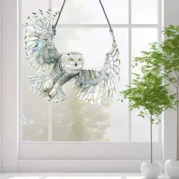 Сова ловец солнца цветной акриловый ловец света подвесное украшение для окна для дома сад балкон декор 15cm