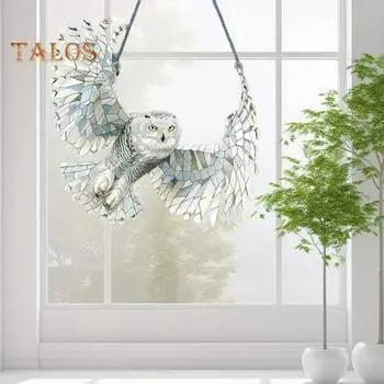 Сова ловец солнца цветной акриловый ловец света подвесное украшение для окна для дома сад балкон декор подарок любителям птиц 15cm