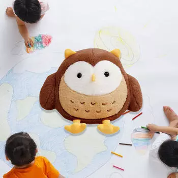 Сова плюшевая игрушка кукла мягкая игрушка животное детская подушка-компаньон для подарка семье коричневый