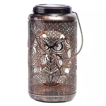 Сова Солнечный Фонарь Водонепроницаемый Сова Солнечный Подвесной Светильник Для Тропы Патио Прогулочная Дорожка Двор