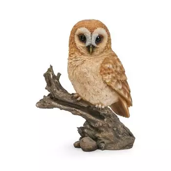 Сова Вубиа, сидящая на пне 26 x x 32 см, кукольная фигурка, украшение для сада, животное, птица H12081 14,5