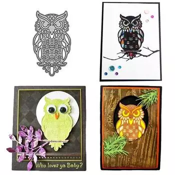 Сова Животное Фон Металлические Штампы Для Вырубки Точки Рамки Трафареты Вырубка Для Сделай Сам Скрапбукинг Тиснение