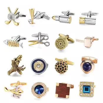 Совершенно новые запонки цвета шампанского, высококачественные французские запонки с кристаллами циркона для рубашек