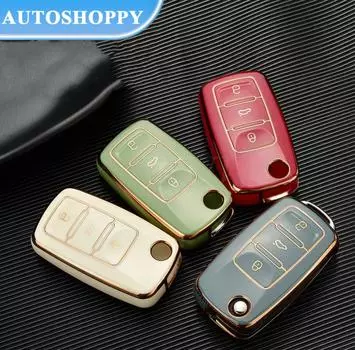 Совершенно новый чехол для ключей из ТПУ, чехол-брелок для VW Volkswagen Polo Tiguan Passat B5 B6 B7 Golf 4 5 6 MK6 Jetta Lavida для Skoda Octavia