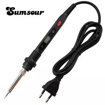 Совершенно новый цифровой паяльник 80 Вт с регулируемой температурой 220 В 110 В сварочный инструмент с кнопкой переключения чёрный