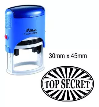 Совершенно секретно блестящие овальные резиновые штампы самоклеящиеся офисные канцелярские 30 мм x Impression Area : 30 mm x 45 mm чёрный