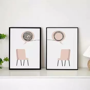 Советник по скандинавской терапии, офисные настенные художественные цифровые постеры, печать на холсте, настенные панно для психолога, декор для дома и комнаты 21x30cm No Framed