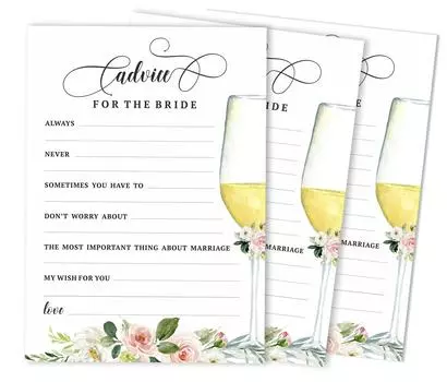 Советы Inkdotpot для набора карточек невесты из 50 свадебных девичников 5 x 7 inches белый