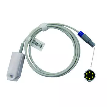 Совместим с 6-контактными мониторами Urit A63B и A68 с двумя разъемами под углом 40 °, многоразовым датчиком зонда SPO2, датчиком пальца SPO2, мониторингом данных о насыщении крови кислородом Adult AWT Finger Clip