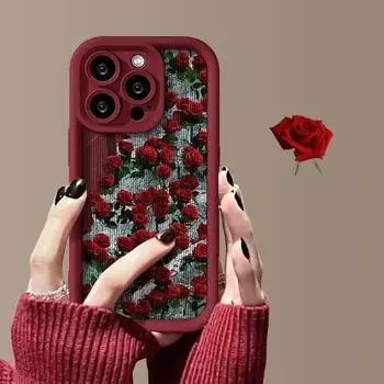 Совместим с чехлом для iPhone 15 Pro Max: Glacier Rose Retro для iPhone 14, 13 Pro, 12 iPhone X прохладный черный