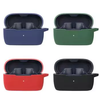 Совместим с Jabra-Elite 3 Крышка наушника Силиконовая оболочка Протектор Ударопрочная антипылевая рама Рукав Моющийся корпус темно серый