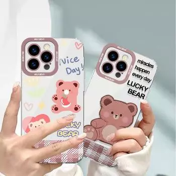 Совместимость с моделями Apple iPhone от 11 Pro до 13 Pro Max, прозрачный чехол для XR, 7/8, креативный дизайн X iPhone15PRO коричневый