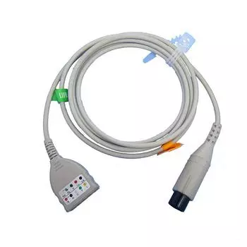 Совместим с популярными 3/5-канальными кабелями пациента для записи ЭКГ, сменными проводами отведений ЭКГ, адаптером кабеля, используется для сопутствующих проводов отведений ЭКГ. 3 Lead-AHA