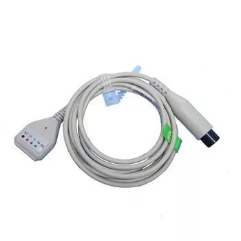 Совместим с популярными 3/5-канальными кабелями пациента для записи ЭКГ в стиле DIN, сменными проводами отведений ЭКГ, кабельным адаптером, используется для сопутствующих проводов отведений ЭКГ. 3 Lead-AHA