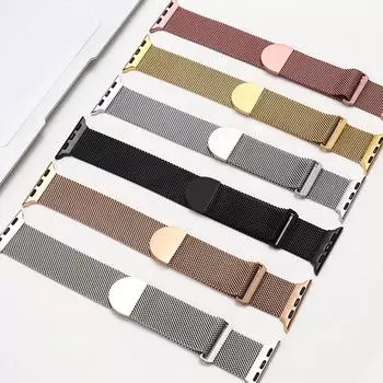 Совместим с ремешком Apple Watch Series 9, Ultra 2, SE, Ultra 8 7 6 5 4 3 2 1 38 мм 40 мм 41 мм 42 мм 44 мм 45 мм 49 мм для женщин и мужчин, сетка из нержавеющей стали 38mm [Generation 1-3]] серебряный