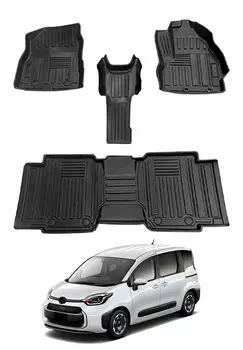 Совместим с Toyota Sienta 10 Series MXPC10G MXPL10G MXPL15G 3D Пол 3D Автомобиль TPE Пятно Истирание Автомобиль Август 2022 до 4 Штуки Коврики, Коврики, Материал,