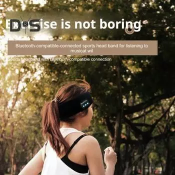 Совместимая с Bluetooth повязка на голову Беспроводной стереозвук Время работы от батареи 3-6 часов Стерео музыка Спорт Фитнес Повязка для волос чёрный