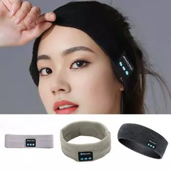 Совместимая с Bluetooth повязка на голову Беспроводной стереозвук 45357 часов работы от батареи Стерео музыка Спорт Фитнес серый