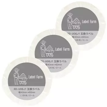Совместимая с Brother пищевая этикетка шириной 40 мм x 60 мм [Label Farm] RD-U06J1 (3 рулона) ТД-2130Н / ТД-2130НСА