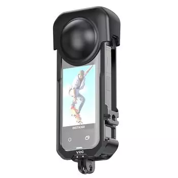 Совместимая с VRIG Insta360 X4 рамка расширения с винтовым отверстием и креплением «холодный башмак». Прочная крышка объектива из алюминиевого сплава 1/4 дюйма.