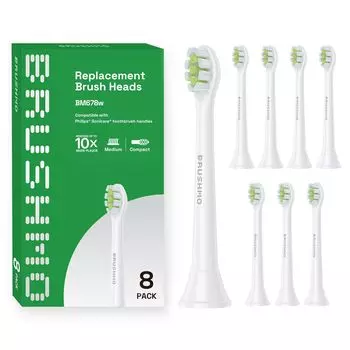 Совместимая щетка Brasmo, электрическая зубная щетка Philips Sonicare, сменная щетка, совместимая с насадкой Diamond Clean Premium Mini, 8 шт.