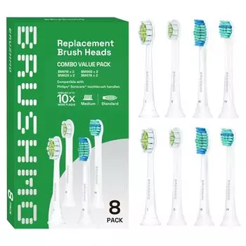 Совместимая щетка Brasmo Электрическая зубная щетка Philips Sonicare Щетка для замены совместимая микс-упаковка из 8 предметов