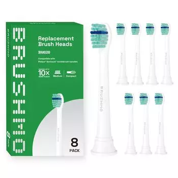 Совместимая щетка Brasmo Philips Sonicare электрическая зубная щетка сменная щетка совместимая базовая мини-размер 8 шт. белая