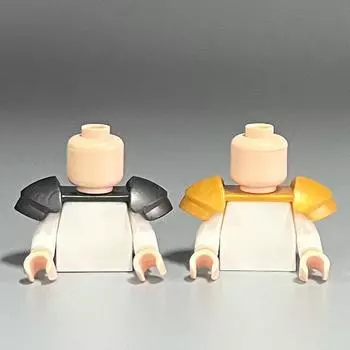 Совместимо с 37641 Minifigures Medieval Series Double Shoulder Armor Deep Silver Gray Gold Parts Home Accessories Diy