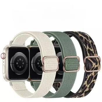 Совместимо с Apple Watch: Тонкий эластичный нейлоновый ремешок с японской пряжкой, 14 мм 38/40/41/42mm