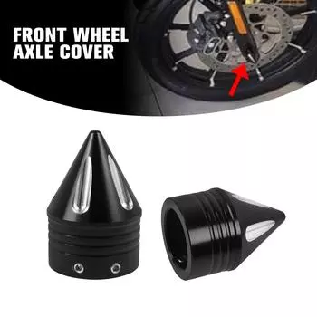 Совместимо с Harley Sportster XL Touring Road King FLHX Dyna 2008-Up Softail Fat Boy VRSC Крышки гаек передней оси скрученные колпачки чёрный