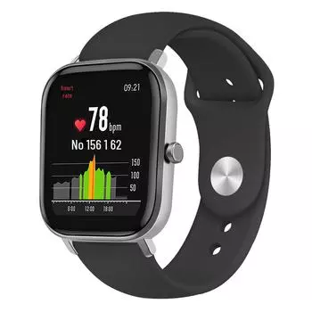 Совместимо с Huami Amazfit GTS Youth Edition: Bip 20 мм ремешок из силикона с двусторонней пряжкой 22mm чёрный