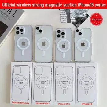 Совместимо с iPhone 15 Pro Max, беспроводным прозрачным чехлом MagSafe с магнитным поглощением, а также официальными моделями Apple 14PLUS и 12. iPhone 7/8