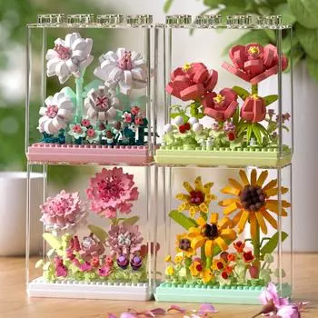 Совместимо с конструктором LEGO Building Blocks Flower Potted Plants Series Dreamy Flower Box Сборка головоломки Игрушка-подарок на день рождения для женщин