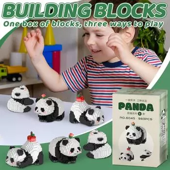 Совместимо с LEGOS Nationals Treasure Giant Pandas Huahua Menglangs Guolai Cartoon Doll Building Block Educational Assembly Toys One Size белый