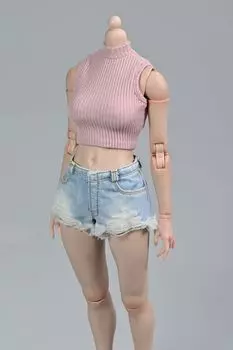 Совместимо с телом TBLeague для масштабной фигурки СУПЕР специальное предложение модные красивые шорты для девочек джинсы джинсы и рубашка не синие химическая стирка