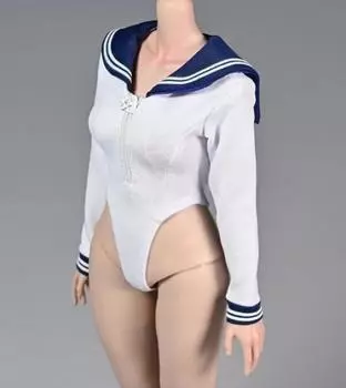 Совместимо с телом TBLeague для масштабной фигурки Специальное предложение Сексуальный костюм для старшеклассницы, гимнастический костюм, купальник и голова, а не длинные ноги белый