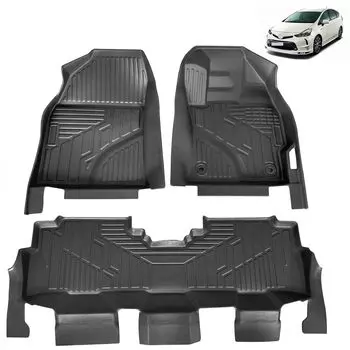 Совместимо с Toyota Prius Alpha 40 Series ZVW41 Series Коврики для пола 3D Коврики для пола 3D Коврики для пола Материал TPE Устойчив к пятнам и истиранию