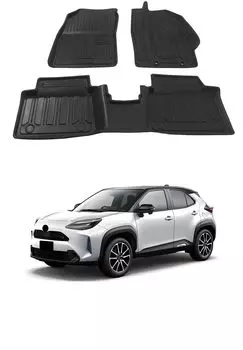 Совместимо с Toyota Yaris Cross 3D Floor 3D Car TPE Stain Abrasion Car с августа 2020 года по настоящее время Коврики, Коврики, Материал, Противоскользящие, Устойчивые,