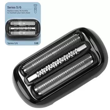 Совместимое с бритвой Braun Series 5, сменное лезвие серии 6 53B Совместимое с бритвой Braun Series 5, сменное лезвие серии 6 для бритья, интегрированное сетчатое лезвие и
