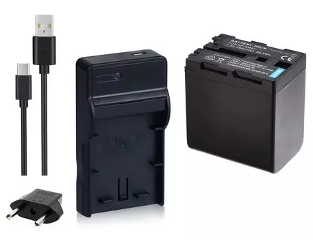 Совместимое зарядное устройство USB типа NinoLite для зарубежной замены, совместимое с Sony, 3-х компонентное, NP-QM91 + + вилка, dc01npqm91_t.k.gai