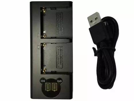 Совместимое зарядное устройство USB WELLSKY LT2F2200 Быстрое зарядное устройство и совместимые устройства могут быть Sony NP-FM50 NP-FM500H NP-F550 NP-F970 NP-QM91D NP-QM71D BC-VM10 [Двойной]