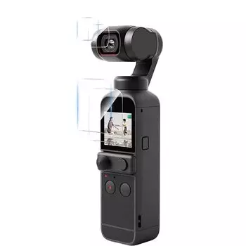 Совместимость DJI POCKET 2 Стеклянная пленка DJI OSMO POCKET Стеклянная пленка DJI POCKET2 Закаленное стекло Защитное стекло для ЖК-дисплея Аксессуары для стекол Наборы из 4 листов Asahi Glass