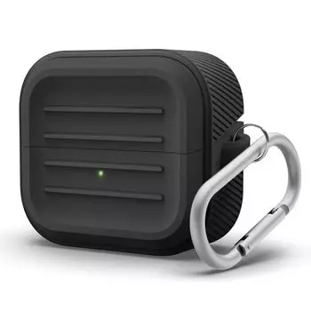 Совместимость с Galaxy Buds3 Чехол для Galaxy Buds3 Pro Ударопрочный силиконовый чехол для защиты от падений с карабином Простой дизайн силиконовый чехол для Galaxy чёрный