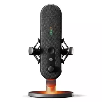 Совместимость с ПК SteelSeries Alias с USB-микрофоном для распространения игрового стримера, создателя контента, сонарного аудио ПО с функцией шумоподавления на основе искусственного интеллекта