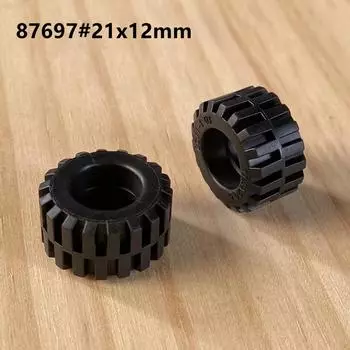 Совместимость с строительным блоком, аксессуары для строительных блоков из мелких частиц, 87697, кожаное колесо, может быть оснащено строительным блоком 6014, автомобильная шина 21X12 мм 1 piece