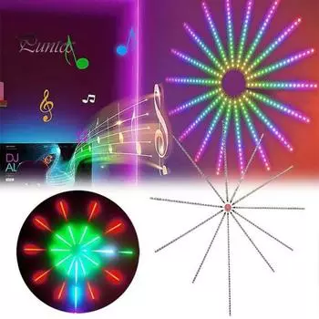 Совместимость с Wi-Fi и Bluetooth Умный светодиодный светильник Пульт дистанционного управления Синхронизация музыки Изменение цвета RGB-ленты Украшения для вечеринок 1pc